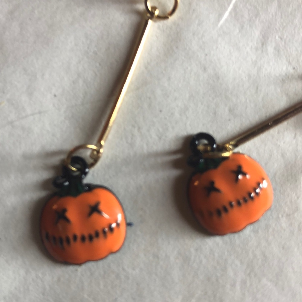 Halloween pumpkin dangle earrings